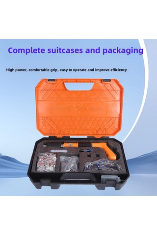 Geeksen Kompakt Mini Çivi Atıcı 0.57kg - Tavan, Pencere, Klima Montajı İçin 50 Çivi + Gereç Kutusu