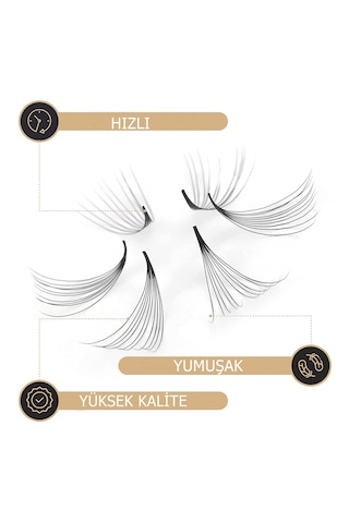 Lashlusion 0.07 D Kıvrım 17mm Hazır Demet Çek Bırak Kolay Rus Wolume Ipek Kirpik 2d 3d 4d 5d 6d 7d 8d 9d