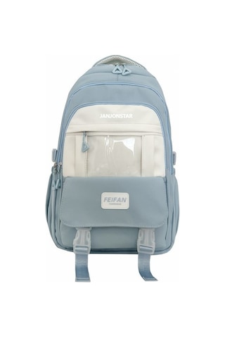 Sevimli Karikatür Desenli Yumuşak Kız Okul Çantası, Kadın Ve Genç Kızlar İçin Şık Sırt Çantası, Laptop Ve Tablet Taşımaya Uygun Öğrenci Çantası MAvi