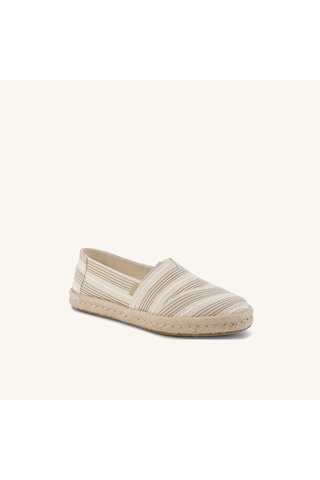 10023038 Natural Espadril Kadın 10023038 Toms Alpargata Rope 2.0 Natural Metallic Stripe Açık Bej