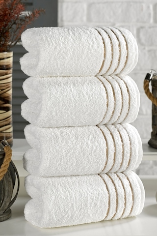Casnack Diana Havlu Seti 4'lü 800gr. 50x90cm - Krem
