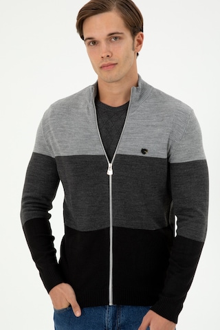 U.s. Polo Assn. Erkek Gri Melanj Hırka Triko 50297062-vr086 Gri Melanj