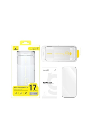 Baseus Crystalline Hd iPhone Uyumlu 17 Pro Temperli Cam Ekran Koruyucu