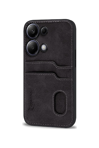 Xiaomi Redmi Note 13 Pro 5g Kılıf Zebana Kartlıklı Lüx Deri Kılıf Siyah