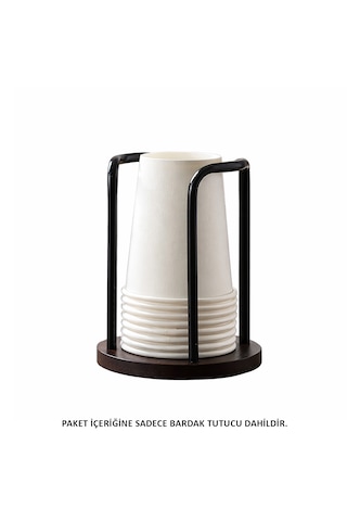 Microcase Ahşap Görünümlü Bardak Tutucu Düzenleyici Tek Bölmeli Al5435 Siyah