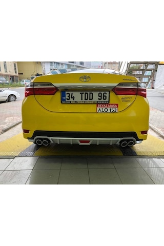 Toyota Corolla Uyumlu Difüzör Arka Tampon Eki Gri 4çıkış 2016+