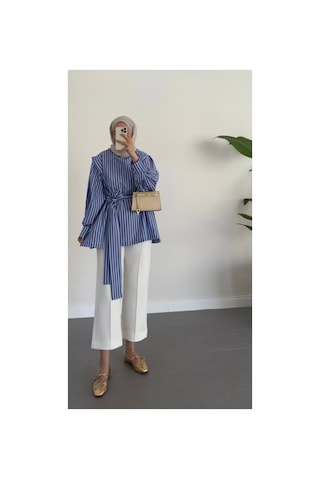 Unika Boutique Çimalı Scuba Lüx Kalite Pantolon Beyaz