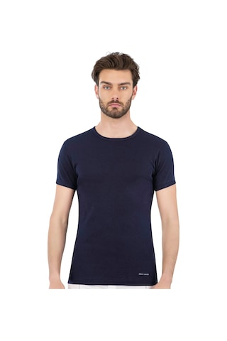 Pierre Cardin Erkek %100 Pamuk Ribana O Yaka Fanila Lacivert