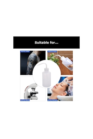 Qingmipy 250ml Yarı Saydam Plastik Gövde, Eğik Dar Çıktı, Kolay Sıkma, Uzun Ömürlü, Çizgili Ölçü, Çok Amaçlı Dövme Temizleme, Bitki Sulama, Araç Yıkama, Laboratuvar Gereçleri Temizleme, Şampuan Saklama Fincanları 3'lü Seti