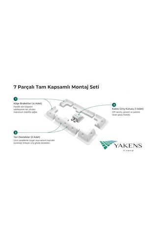 Karavan Tekne Güneş Paneli Montaj Braket Seti 7 Parça + Kablo Geçiş Kapağı