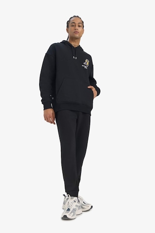 DeFactoFit NBA Los Angeles Lakers Oversize Geniş Kalıp Kapüşonlu Kalın Sweatshirt D8489AX25SPBK81