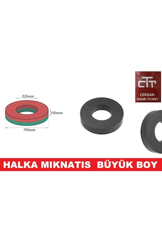 Mıknatıs Halka Ferrit 70Mm X D32Mm X 10Mm 10 Adet