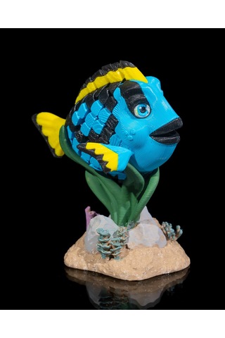 Hareketli Mavi Cerrahbalığı Ve Standı 10x6,5 Cm