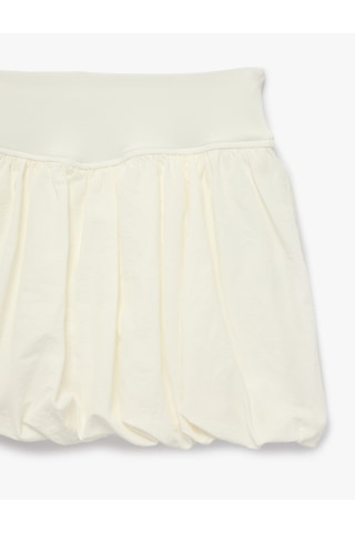 Koton Yüksek Bel Mini Spor Balon Şort Etek Ekru 6wak40025nw Ekru