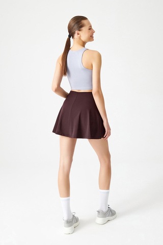 Los Ojos Bordo 2 Katmanlı Pileli Tenis Eteği - Spor Etek Tennis Skirt2 Şarap Rengi