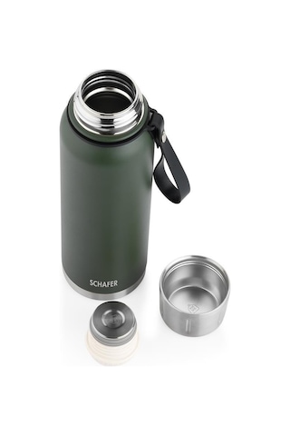 Schafer Çelik Termos 1000 Ml Yeşil Renk Yeşil