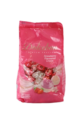 Dolcebon Çilek Aromalı Kremalı Praline 1000 Gr. 1 Paket
