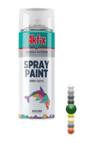 Akfix Sprey Boya Renk Seçiniz 400 Ml İç Ve Dış Cephede Kullanılabilir Mükemmel Kapatıcılık Yeşil Parlak
