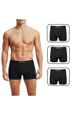 Calvin Klein 3 Lü Boxer Set %100 Organik Pamuk Koyu Siyah