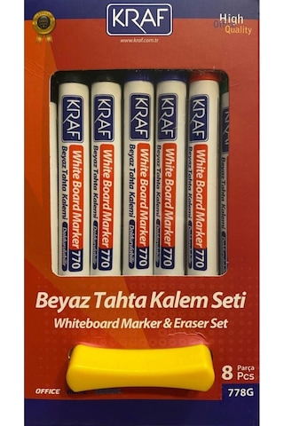 Beyaz Tahta Kalemi& Silgi Set 8 Li 778g