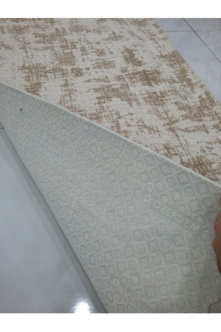Aksu Jel Tabanlı Kaymaz Halı Ve Yolluk Taşlı Latte Sarı Kahve