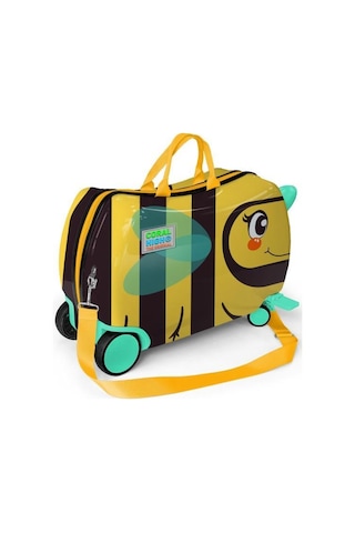 Coral High Kids Sarı Siyah Arı Desenli Otur-çek Çocuk Valizi 16363 Çok Renkli