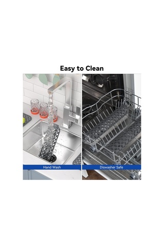 Ximistore9 2 Adet Silikon Lavabo Koruyucu: Kaymazsız Isı Dayanıklı, Çelik/seramik Lavabolar İçin Katlanabilir Süzgeç Matı Gri