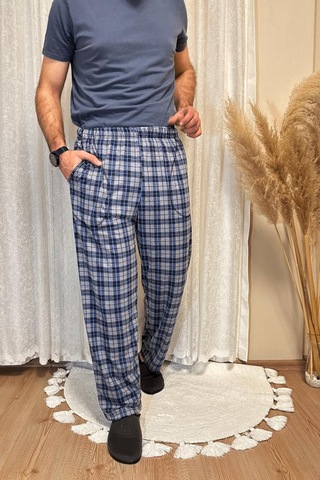 Erkek Desenli Cepli Lastikli Bel Pijama Altı Gri