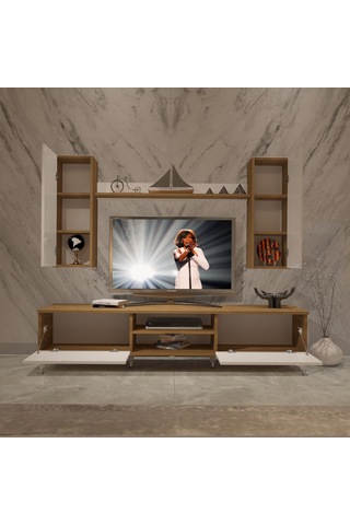 Decoraktiv Eko 7 Mdf Dvd Silver Tv Ünitesi Tv Sehpası Pera - Beyaz