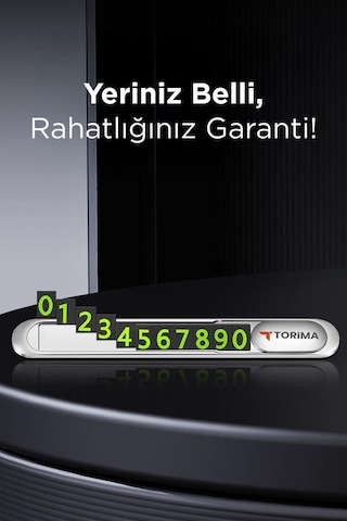 Torima Jx-051 Gri Araç İçi Telefon Numarası Fosforlu Numaratör Oto Cam Kartı Gri