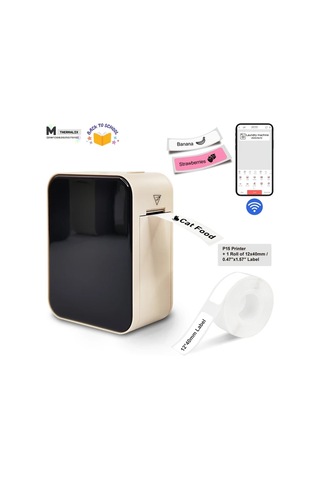 Willowhaven Marklife P15 Taşınabilir Termal Etiket Yazıcı Sütlü Çay + 1 Rulo Akıllı Telefon Uyumlu