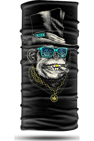 Dair Fötr Şapkalı Maymun Desenli Motosiklet Bandana Boyunluk Outdoor B
