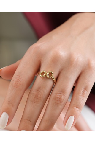 Debora Jewelry 14 Ayar Altın Çift Daire Figürlü Yüzük