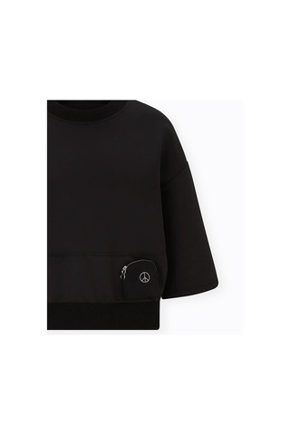 Bulalgiy Kadın Siyah Yarasa Kol Sweatshirt - BGA202291 - Siyah
