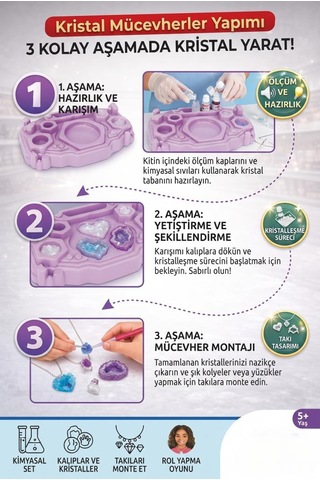 Clemento-ni Lisanslı Kristal Takı Tasarımı Değerli Taşlar 18 Parça Renkli Kendin Yap Oyuncak Set