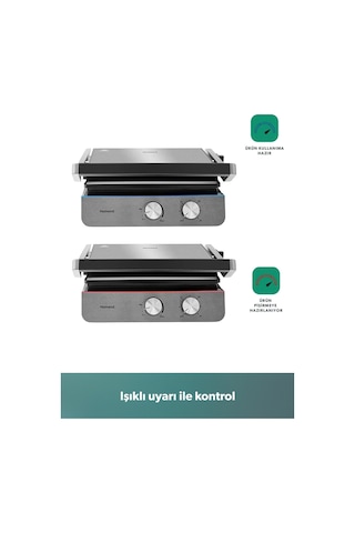 Homend Grilliant 1344h Inox Gövdeli, Döküm Çıkarılabilir Plakalı Tost Ve Izgara Makinesi