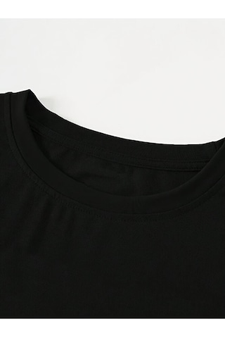 Nevermind Kadın Crop Baby Tee Çilek Baskılı Dar Kesim %100 Pamuk Y2k Estetik Tişört Siyah