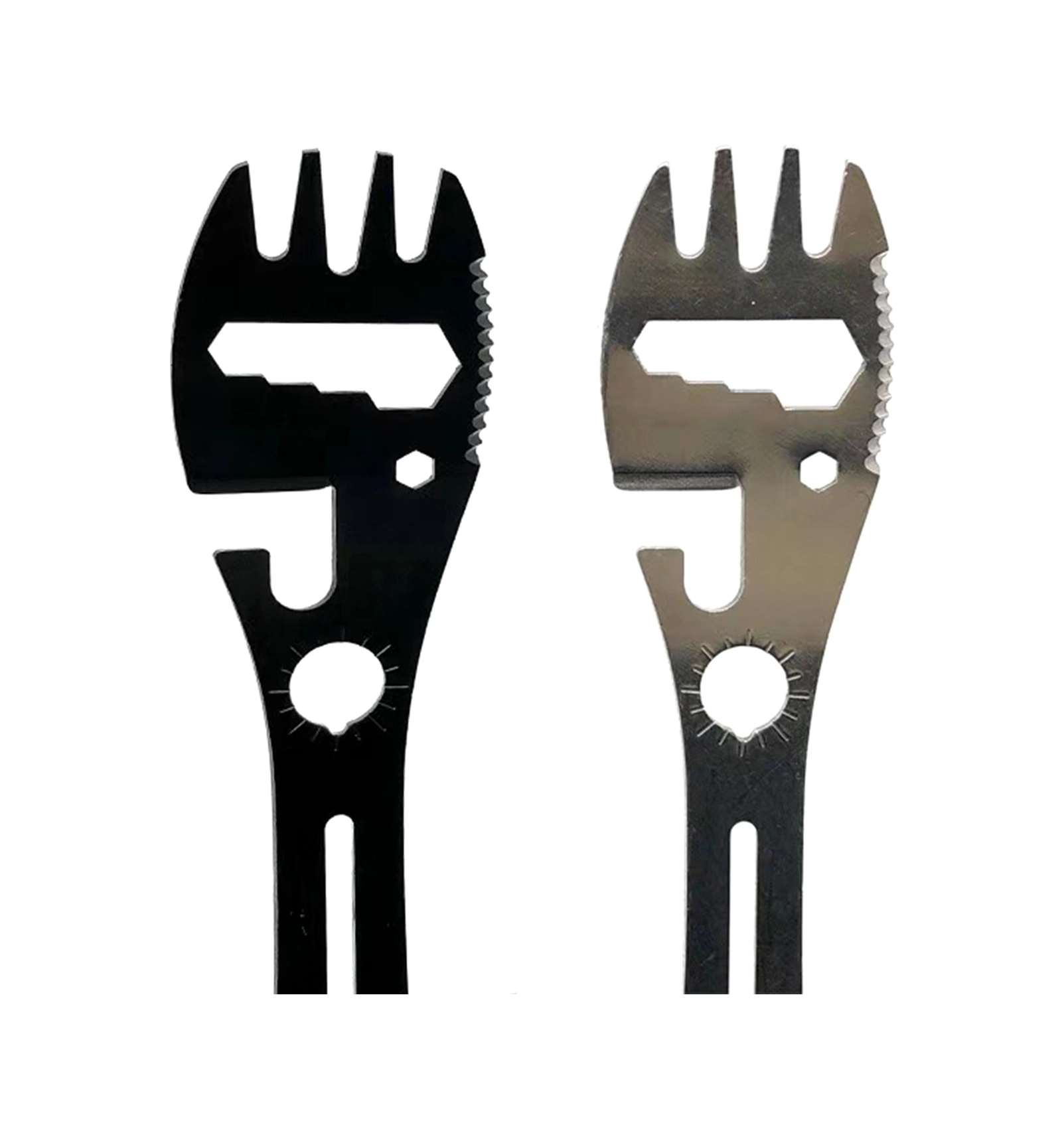 Youmex Siyah 1 Numara Çelik Kamp Çatal Kaşık - Çok İşlevli: Bıçak, Şişe Açıcı, Kutup Açıcı Ve Somun Anahtarı İle Dışarıda Kullanıma Uygun Siyah