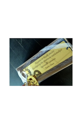 Öğretmenler Günü Gold Pleksi Kraft Kutulu Kitap Ayracı