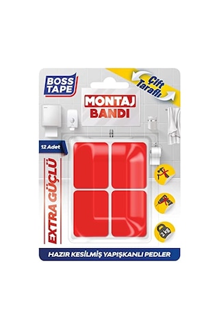 Kesilmiş 12'li Montaj Bandı Şeffaf