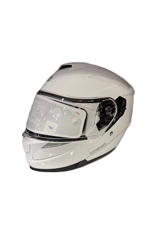 Shiro Discover Sv Çene Açılır Kask Parlak Beyaz