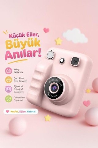 Dijital Fotoğraf Makineleri Çocuk Termal Resim Kağıt Baskılı Yazıcı Kamera Video Makinesi A29 Pembe