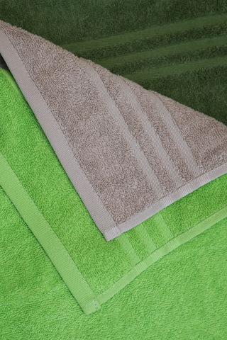 %100 Organik Pamuk Milano Premium Antbakteriyel 50x100 Cm 3'lü El Ve Yüz Havlu Seti Haki-yeşil-mocha