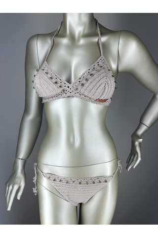 İvita Pul Detaylı Çok Tarz El Yapımı Tığ Örgüsü Bikini