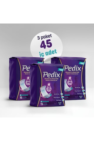 Pedix Kadın Mesane ve Lohusa Pedi Yoğun 3 x 15'li