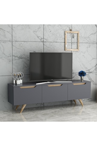 Inarchdizayn Prag Tv Ünitesi Antrasit Renk Ücretsiz Kargo