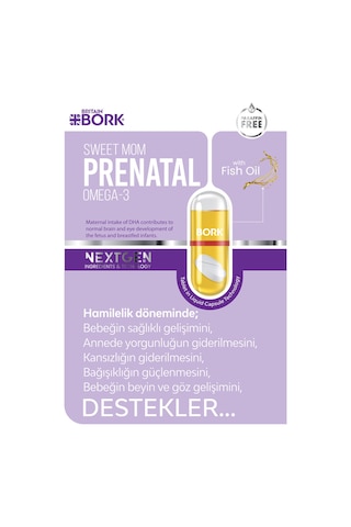 Prenatal 30 Likit Kapsül Parafinsiz Hamilelik Dönemi Omega3 Biotin İyot Methyl Folat İçeren Vitamin
