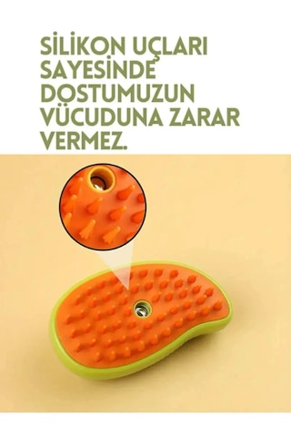 Tineke Buharlı Kedi & Köpek Yıkama Fırçası Tarağı Yumuşak Silikon