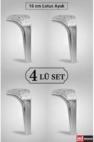 Lotus Koltuk 16 Cm Krom 4 Adet Yatak Odası Tv Ünitesi Konsol Ve Sehpa Ofis Mobilyası Ayağı Krom