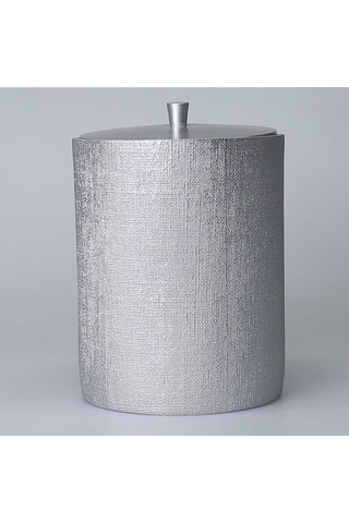 Linen Çöp Kovası Gümüş Siyah